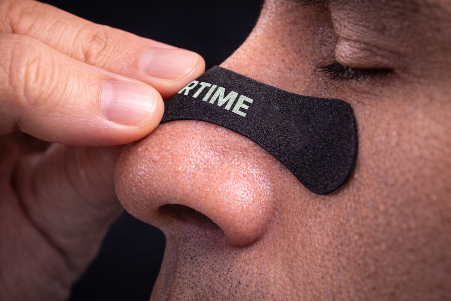 Place across the nose
